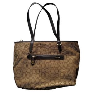 Coach Signature Taylor Tote Brown Khaki